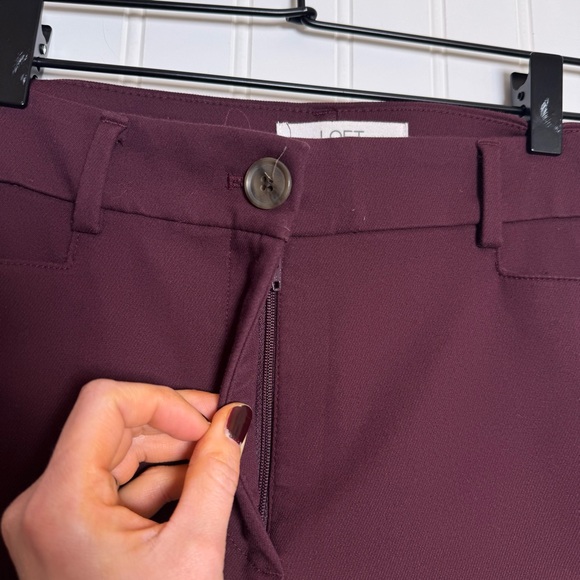 LOFT Curvy Sutton Skinny Women's Burgundy Wine Dress Pants Size 4 - Picture 5 of 13